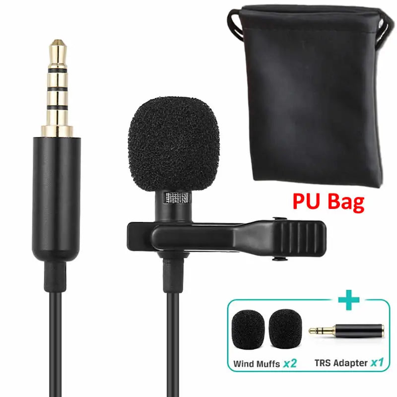 Lavalier Clip-On Microphone – 1.5m 3.5mm Audio Mic
