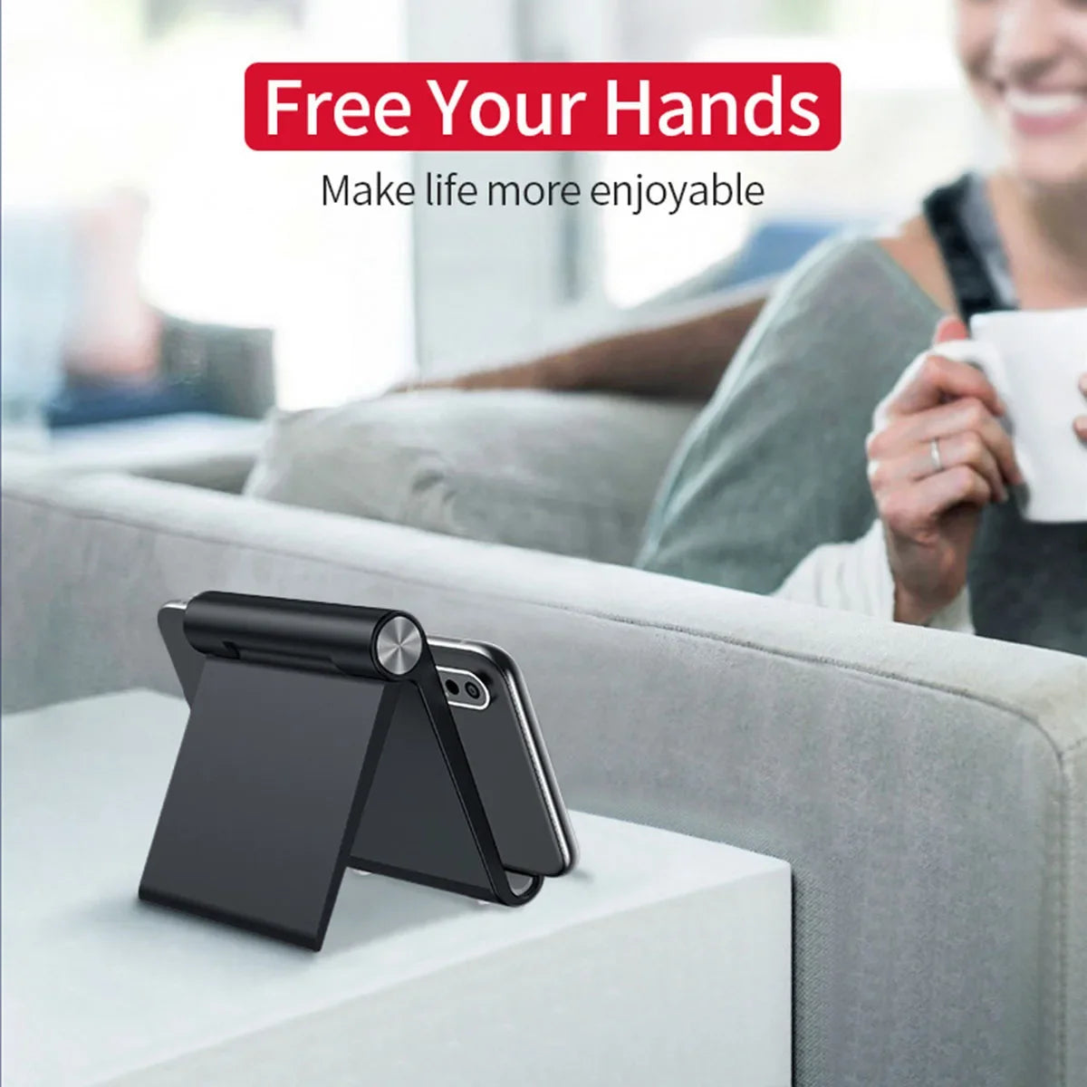 Adjustable Foldable Phone Stand – Portable Desktop Holder