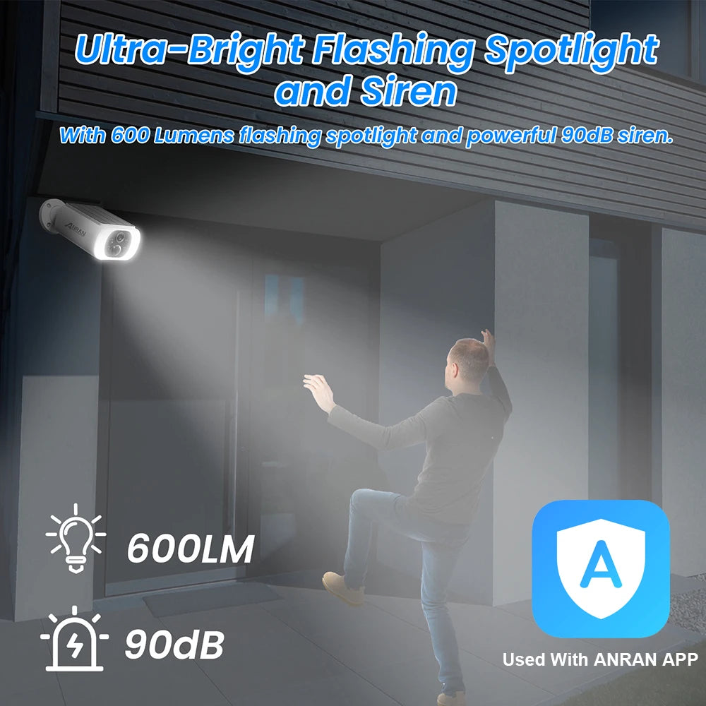 ANRAN 3MP WiFi Solar Security Camera