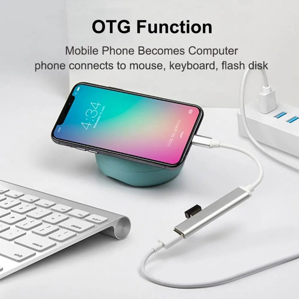 4-in-1 USB-C Hub – High-Speed Adapter for Laptop & PC