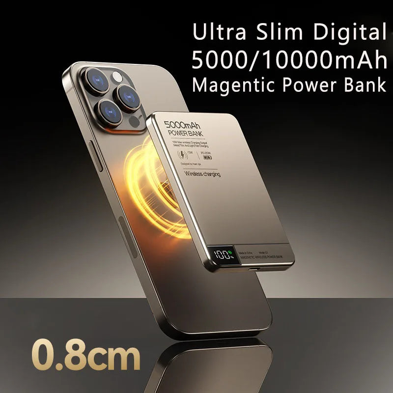 10,000mAh Magnetic Power Bank – Fast Charging & Wireless