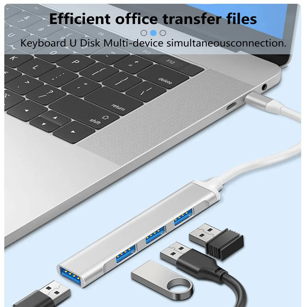 4-in-1 USB-C Hub – High-Speed Adapter for Laptop & PC