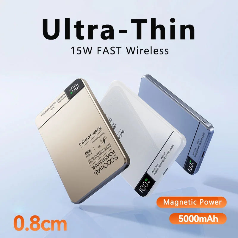 10,000mAh Magnetic Power Bank – Fast Charging & Wireless